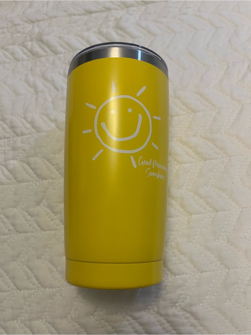 Yellow Insulated Tumbler with Sunshine Graphic